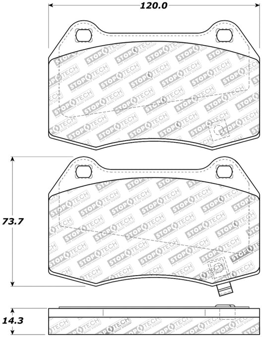 StopTech Street Touring 02-07 350z/G35 w/ Brembo Front Brake Pads 308.096