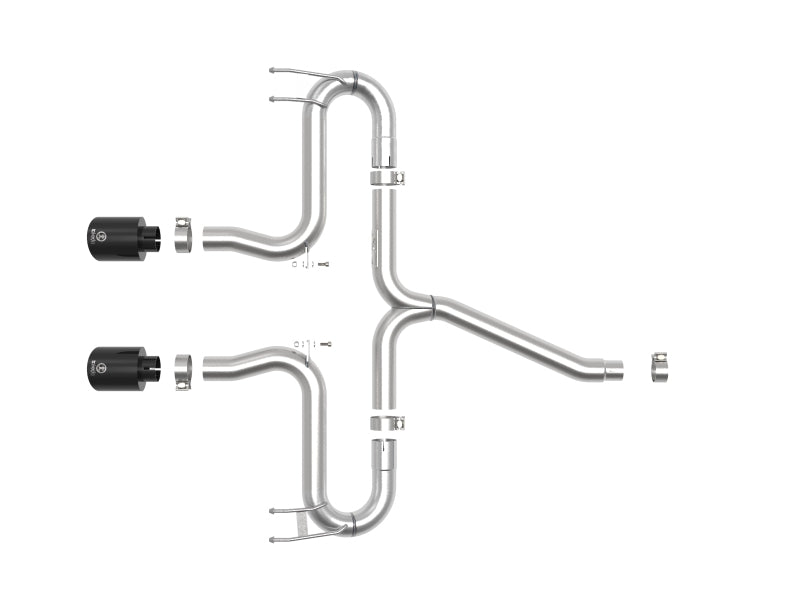 aFe Takeda 2-1/2in 304 SS Axle-Back Exhaust w/Black Tips 17-20 Honda Civic Sport L4-1.5L (t) 49-36625-B