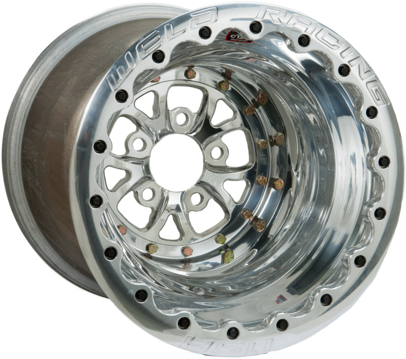 Weld V-Series 16x16 / 5x5 BP / 5in. BS Polished Wheel Polished Double Beadlock 84P-616420UP