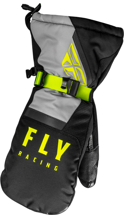 Fly Racing 2023 Snow Cascade Mitten (Black/Grey/Hi-Vis, Medium)