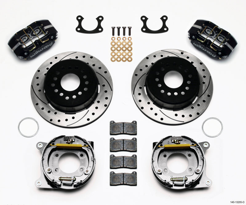 Wilwood Dynapro Dust-Boot P/S Park Brake Kit Drilled Small Ford 2.66in Offset 140-13205-D