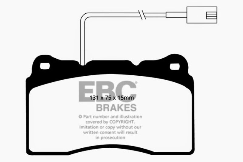 EBC 2014-2016 Maserati Ghibli 3.0L Twin Turbo (330) Yellowstuff Front Brake Pads DP41540R