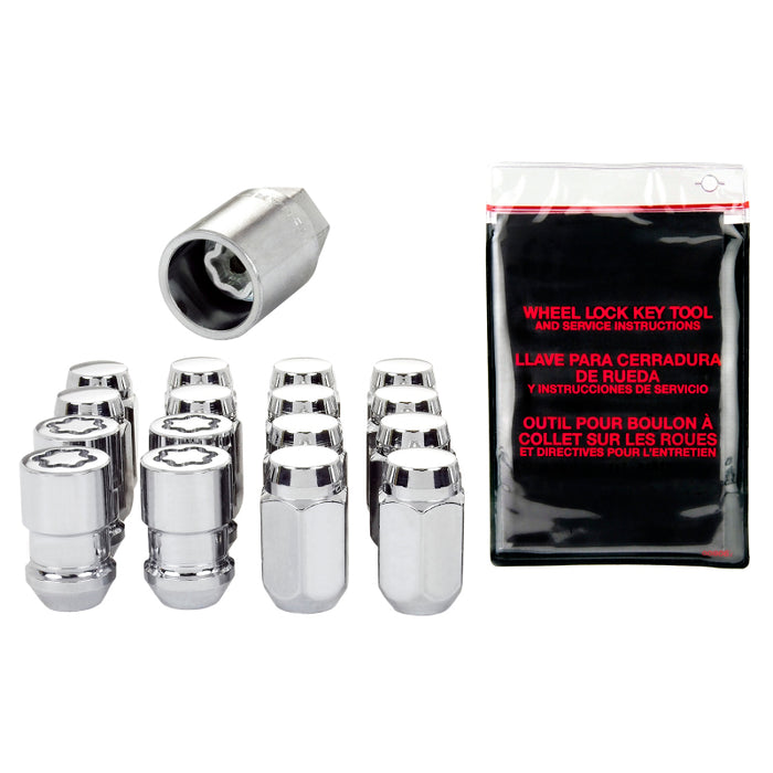 McGard 4 Lug Hex Install Kit w/Locks (Cone Seat Nut) M12X1.5 / 13/16 Hex / 1.5in. Length Chrome 84457