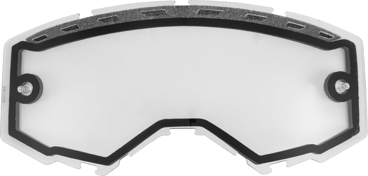 FLY Racing Adult Goggle Replacement Dual Lens With Vents and Tear Off Posts (Clear, Fits Zone Pro, Zone and Focus Models)