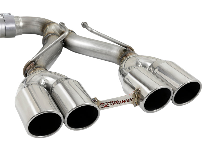 aFe Rebel Series 2.5in. 304 SS C/B Exhaust System 2018 compatible with Jeep Wrangler (JL) V6-3.6L Polished Tip 49-38071-P