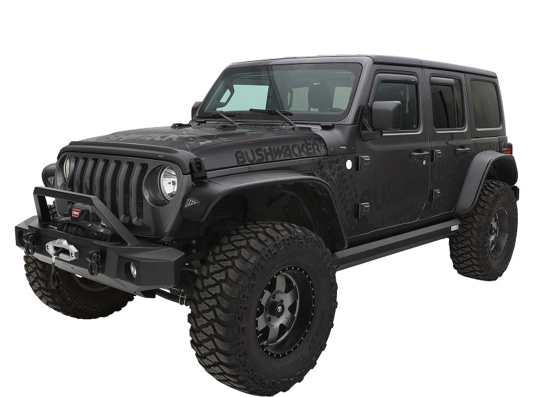 Bushwacker 2018+ compatible with Jeep Wrangler (JL) Unlimited Flat Style Flares 4pc Black 10923-07