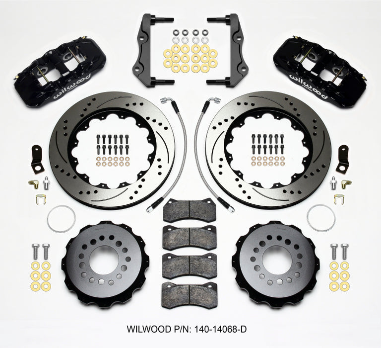 Wilwood AERO4 Rear Kit 14.25in Drilled 2014-Up Challenger w/Lines 140-14068-D