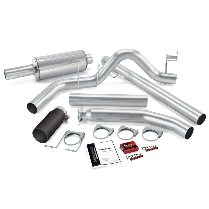 Banks Power 02 Compatible with Dodge 5.9L Ext Cab Git-Kit SS Single Exhaust w/ Black Tip 49362-B