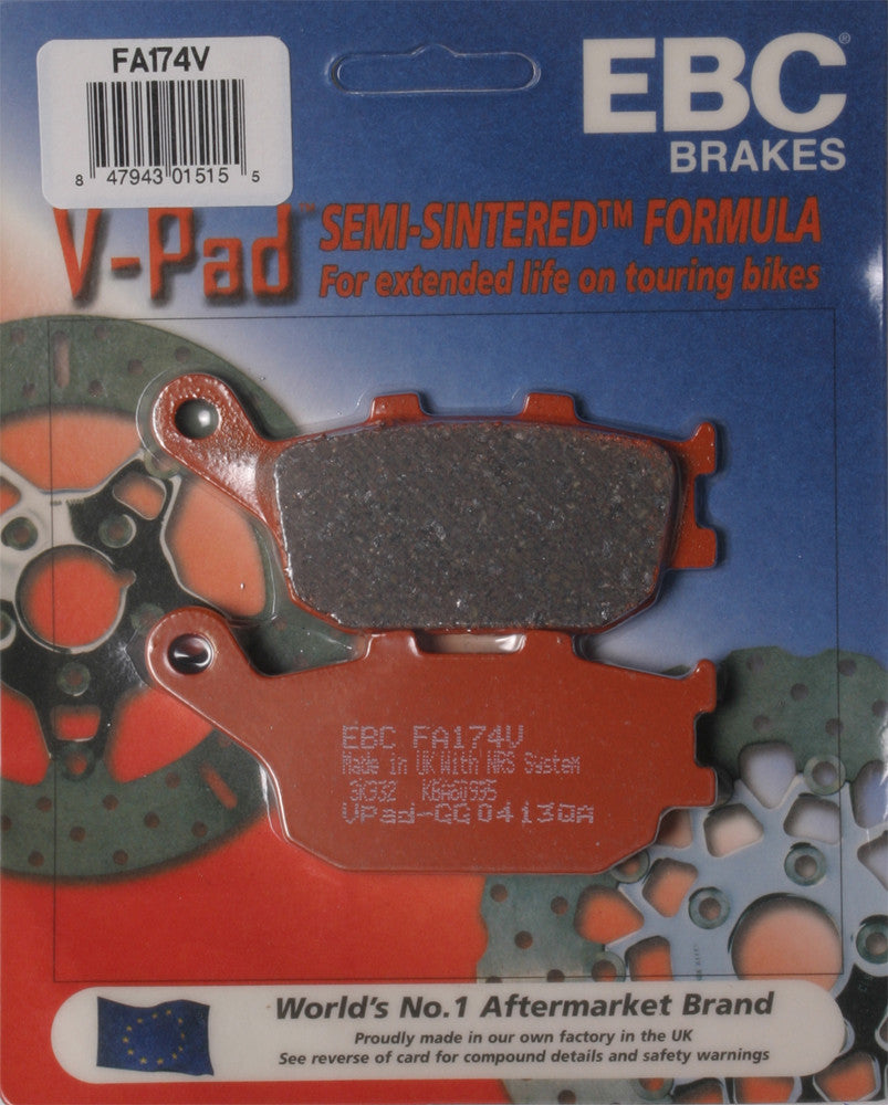EBC Brakes Semi-Sintered V Brake Pads Fits Honda VTX1300R 2005-2011 Rear FA174V