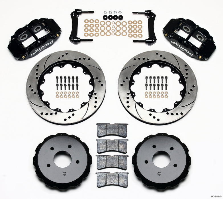 Wilwood Narrow Superlite 4R Rear Kit 14.00in Drilled 97-04 Corvette C5/Z06 05-13 C6 140-9119-D