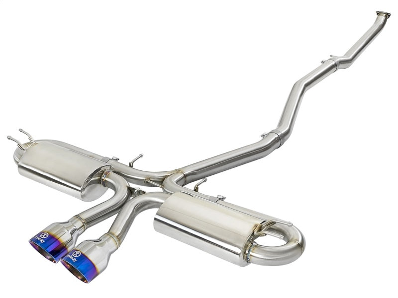 aFe Takeda 3in 304 SS Cat-Back Exhaust System w/ Blue Tips 2017 Honda Civic Si I4 1.5L (t) 49-36618-L