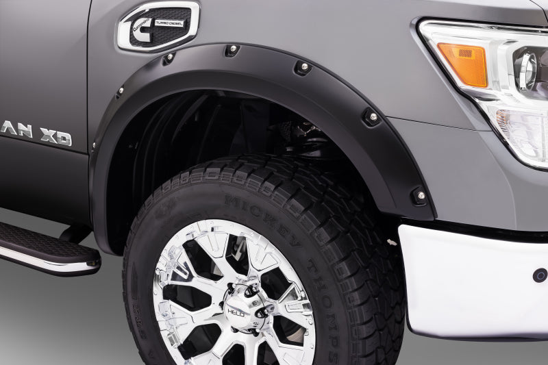 Bushwacker 16-18 Compatible with Nissan Titan XD Pocket Style Flares 4pc 78.0in Bed Black 70909-02