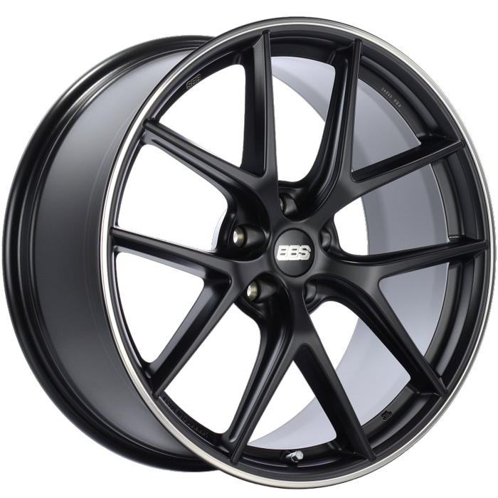 BBS CI-R 20x10 5x112 ET45 Satin Black Polished Rim Protector Wheel -82mm PFS/Clip Required CI0601BPO