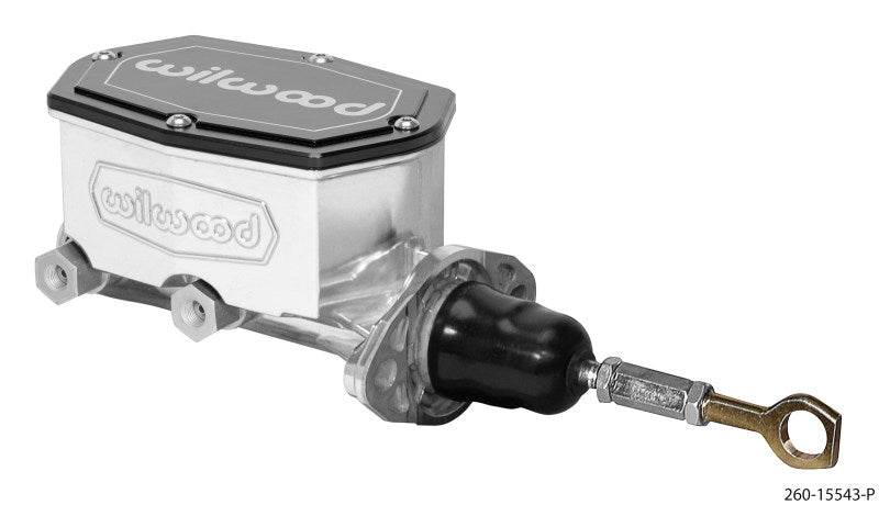 Wilwood Compact Tandem Master Cylinder 1.12in Bore w/Pushrod Fits Mustang (Ball Burnished) 260-15543-P