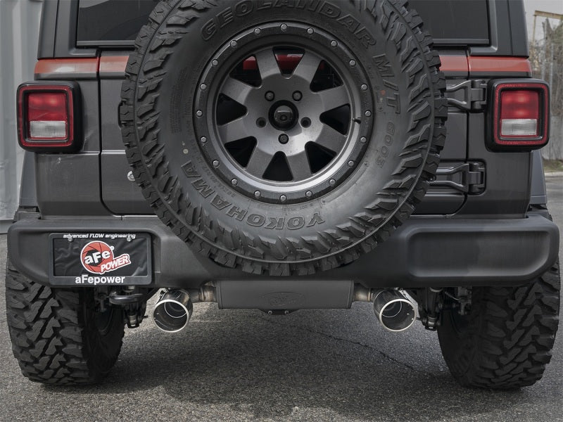 Rebel Series 2.5in 304 SS Cat-Back Exhaust w/ Polished Tips 2018+ compatible with Jeep Wrangler (JL) V6 3.6L 49-38066-P