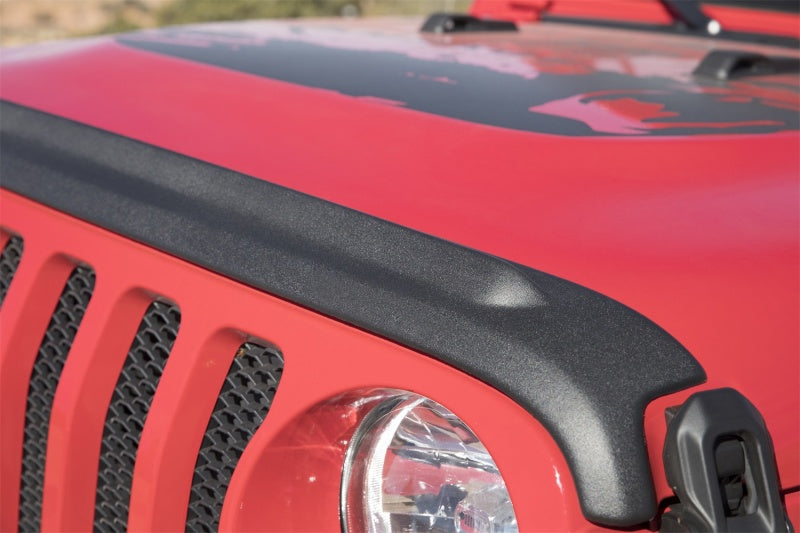 Bushwacker 18-19 compatible with Jeep Wrangler Rubicon/Sport//Unlimited/Sport S Hood Stone Guard- Black 14093