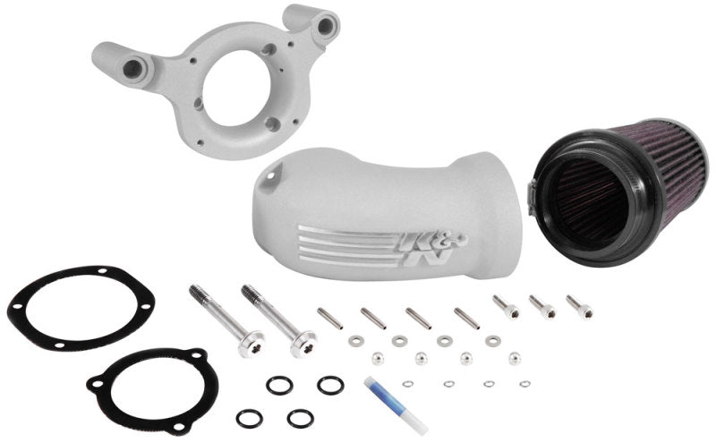 K&N 01-17 Harley Davidson Softail / Dyna FI Performance Air Intake System Silver 57-1137S