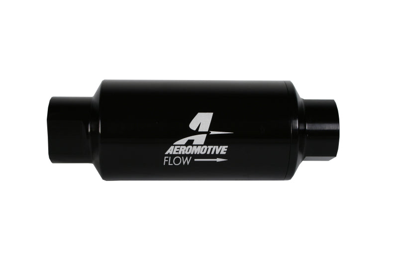 Aeromotive In-Line Filter 10AN 10 Micron Microglass Element Bright-Dip Black 2in OD 12350