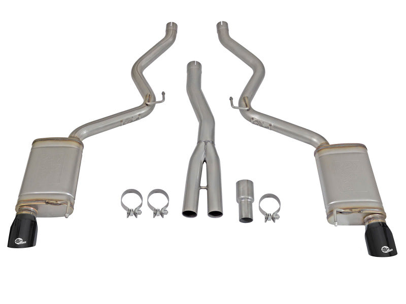 aFe MACHForce XP Exhausts Cat-Back SS-304 EXH w/ Black Tips 15-16 Ford Mustang EcoBoost 2.3L (t) 49-33084-B