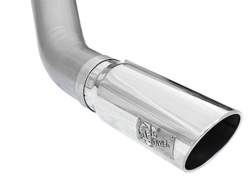 aFe MACHForce XP Exhaust Large Bore 5in DPF-Back Alu. 13-15 Compatible with Dodge Trucks L6-6.7L (td) *Polish Tip 49-02051-1P