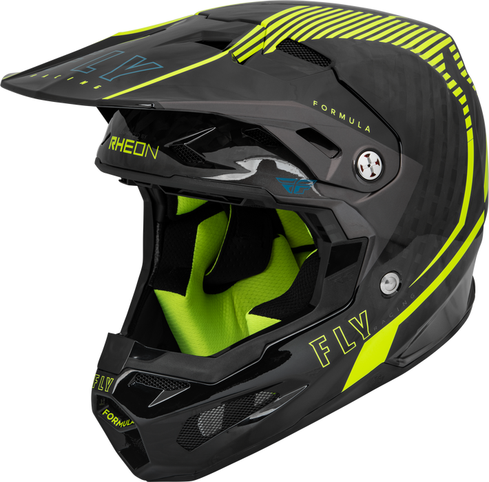 Fly Racing 2023 Formula Carbon Tracer Helmet (Hi-Vis/Black, Youth Large)