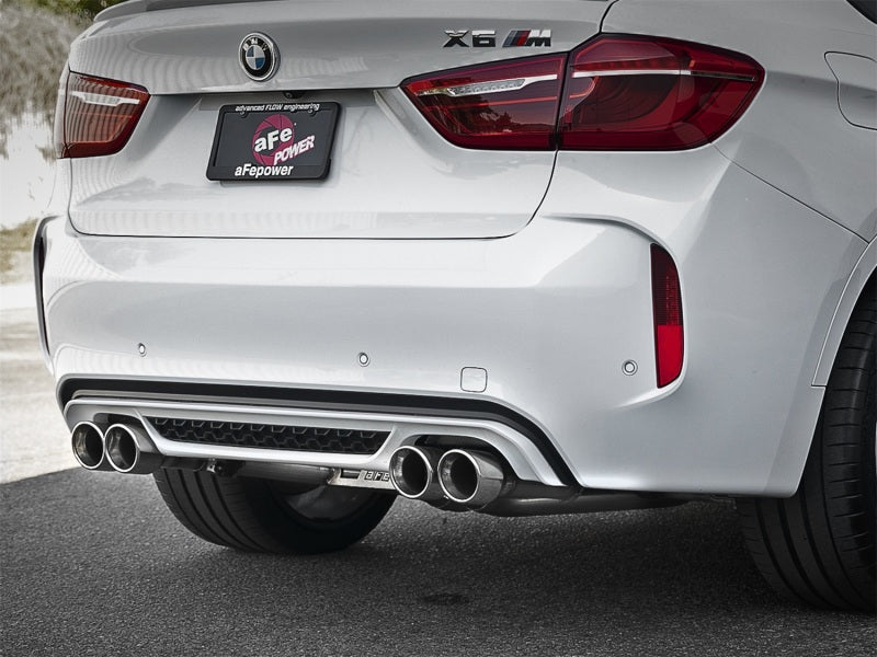 aFe MACH Force-Xp 3.5in. 304 SS C/B Exhaust w/o Muffler 15-18 BMW X5 M V8-4.4L (tt) Polished Tip 49-36342-P