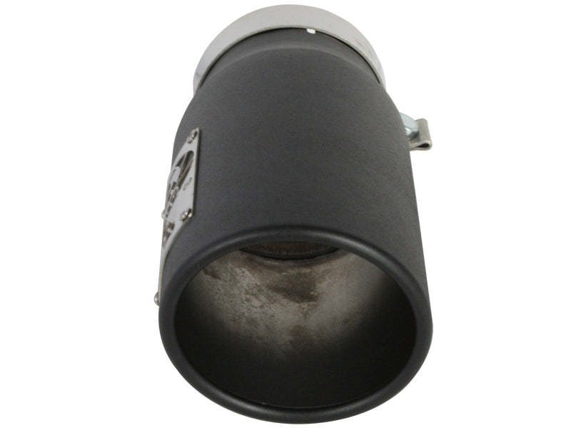 aFe Power Diesel Exhaust Tip Black- 4 in In x 5 out X 12 in Long Bolt On (Right) 49T40501-B12