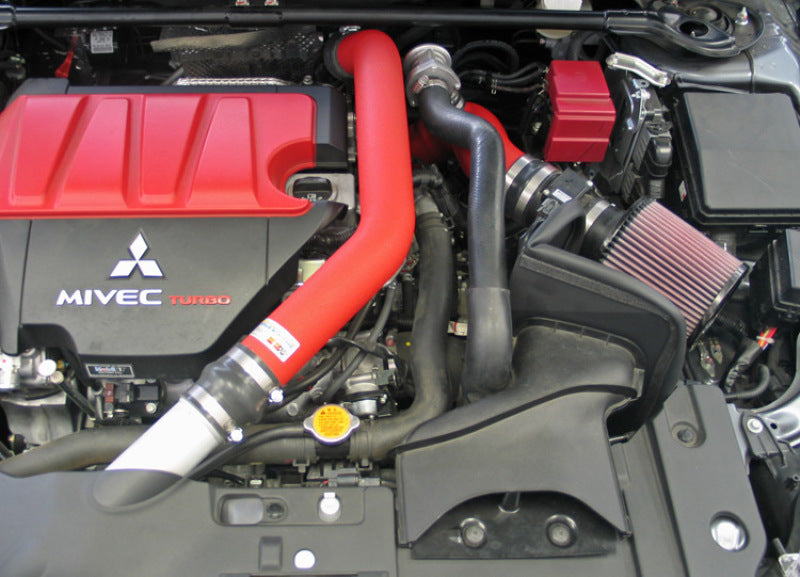 K&N 08-09 Mitsubishi Evo X Wrinkle Red Typhoon Short Ram Intake 69-6546TWR
