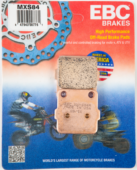 EBC MXS Brake Pad - Sintered Metal - Fits: Arctic Cat - Textron DVX 400 2004-2008