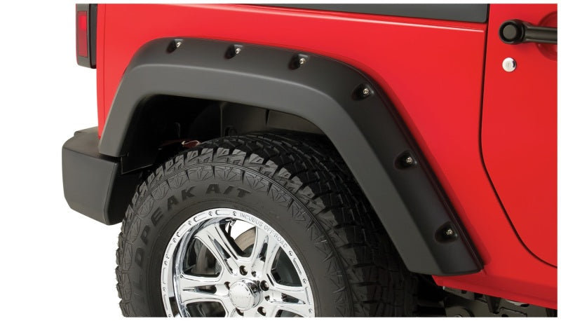 Bushwacker 07-18 compatible with Jeep Wrangler Pocket Style Flares 2pc Fits 2-Door Sport Utility Only Black 10078-02