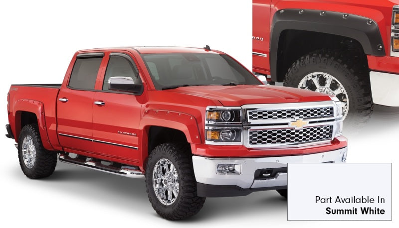 Bushwacker 16-18 Chevy Silverado 1500 Fleetside Pocket Style Flares 4pc Summit White 40957-14