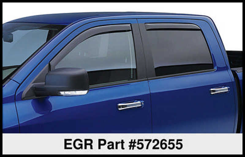 EGR 09-12 Compatible with Dodge Ram F/S Pickup Quad Cab In-Channel Window Visors Set of 4 Matte (572655) 572655