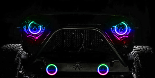 Oracle compatible with Jeep Wrangler JK/JL/JT High Performance W LED Fog Lights ColorSHIFT Dynamic SEE WARRANTY 5846-332