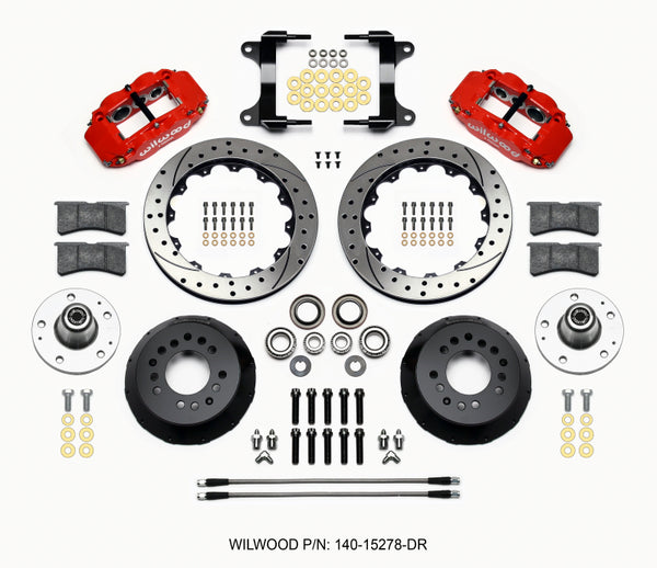 Wilwood Narrow Superlite 6R Front Hub Kit 12.88in Drill Red 82-92 Camaro//Firebird 140-15278-DR