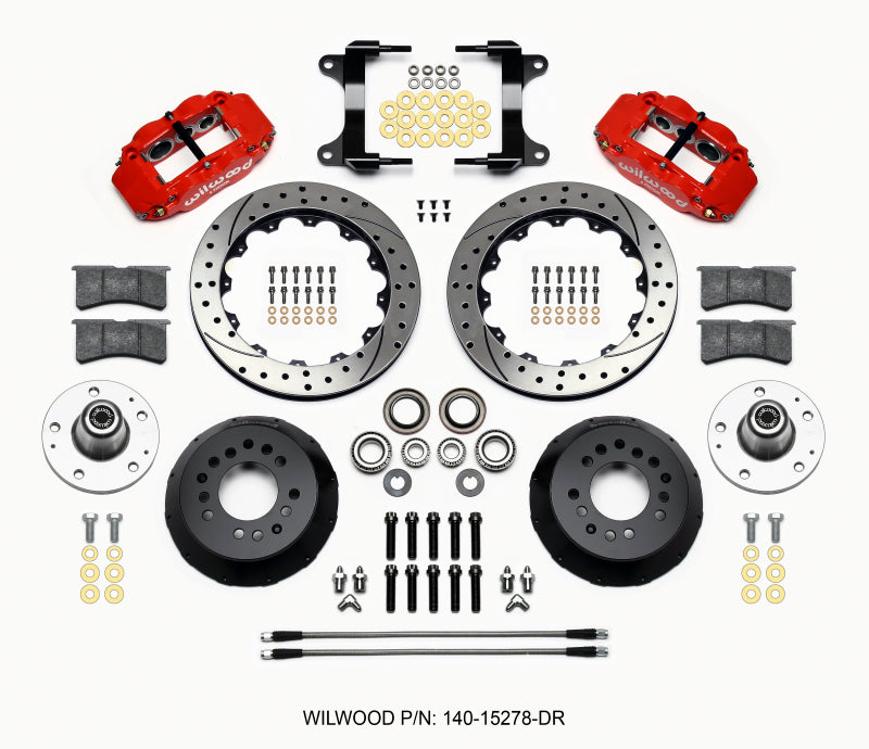 Wilwood Narrow Superlite 6R Front Hub Kit 12.88in Drill Red 82-92 Camaro//Firebird 140-15278-DR