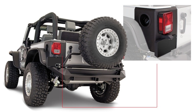 Bushwacker 07-18 compatible with Jeep Wrangler Trail Armor Rear Corners Black 14009