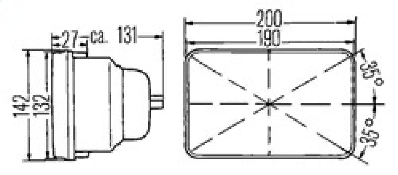 Hella Vision Plus 8in x 6in Sealed Beam Conversion Headlamp Kit (Legal in US for MOTORCYLCES ONLY) 3427811