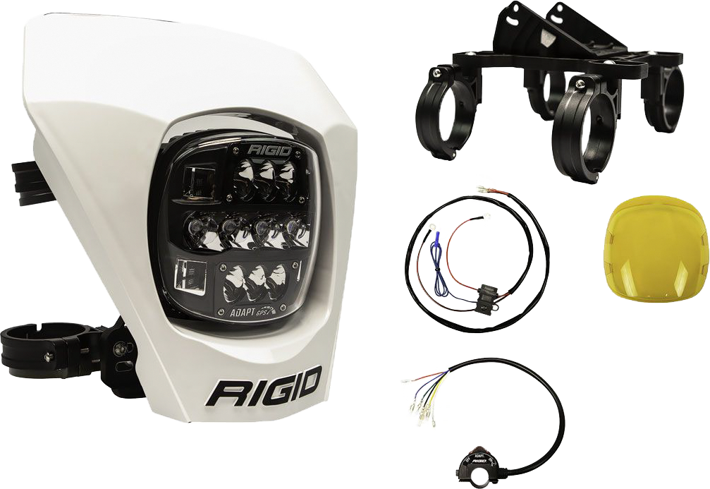 Rigid Industries - 300417 Adapt XE Extreme Enduro LED Moto Kit - LED Light with 3 Lighting Zones - GPS Module (White)