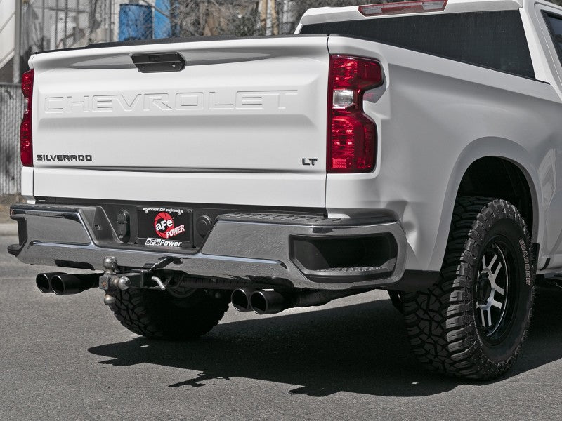 aFe Gemini XV 3in 304 SS Cat-Back Exhaust w/ Cutout 19-21 GM Silverado/Sierra 1500 V8- w/ Black Tips 49-34139-B