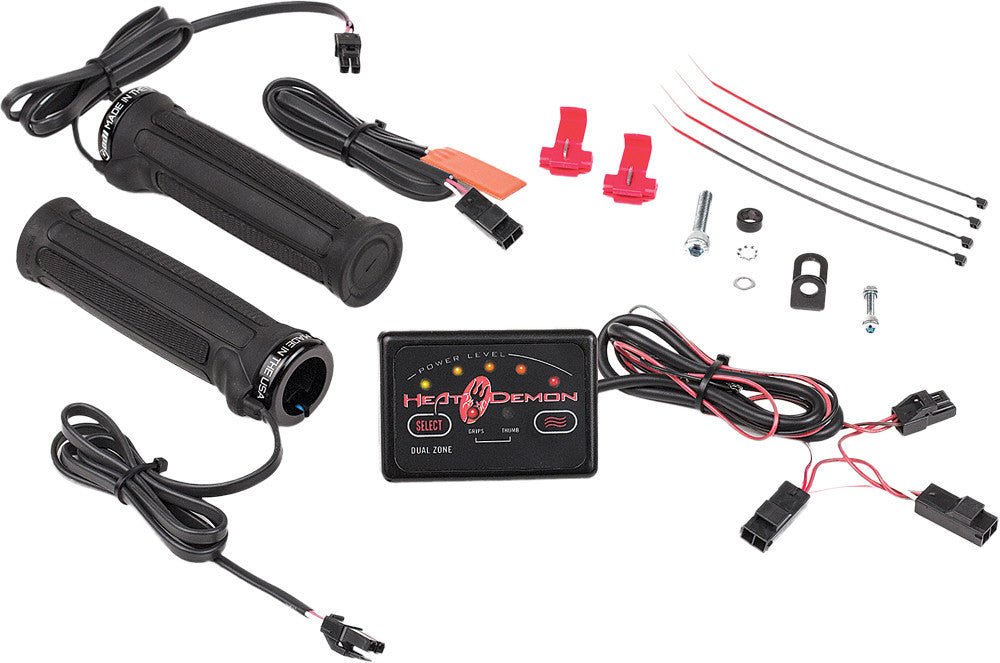 Symtec 215047 Heated Push On Grip and Thumb Kit with 2 Zone Controller