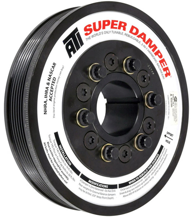 ATI Damper 7.425in Steel 6 Grv Duramax 01-15 Neutral Balance 3 Ring Heavy Inertia ATI917378