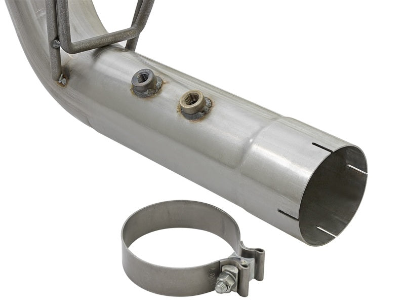 aFe ATLAS 4in DPF-Back Alum Steel Exhaust System w/Dual Exit Black Tip 2017 GM Duramax 6.6L (td) 49-04086-B