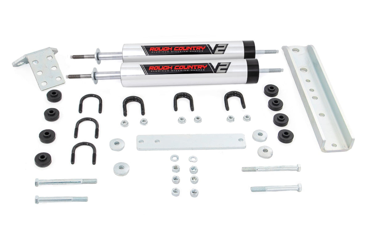 Rough Country V2 Steering Stabilizer Dual Fits Ford Bronco/F-150/F-250 (1980-1998) 8733870