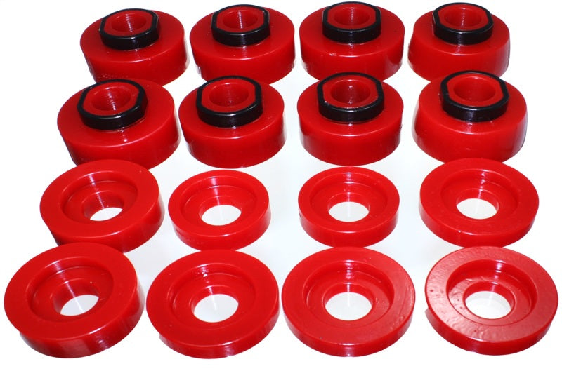 Energy Suspension 08-16 Ford F-250/F-350/F-450/F-550 Super Duty Crew Cab Red Body Mount Set 4.4124R