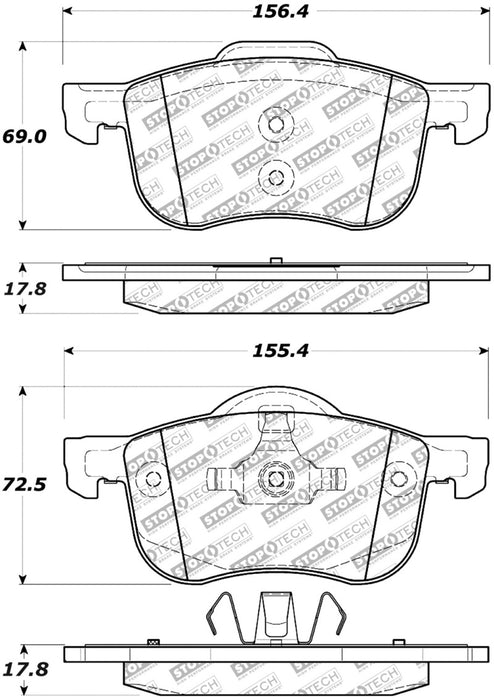 StopTech Street Select Brake Pads w/ Hardware Front 01-09 Volvo S60 305.0794