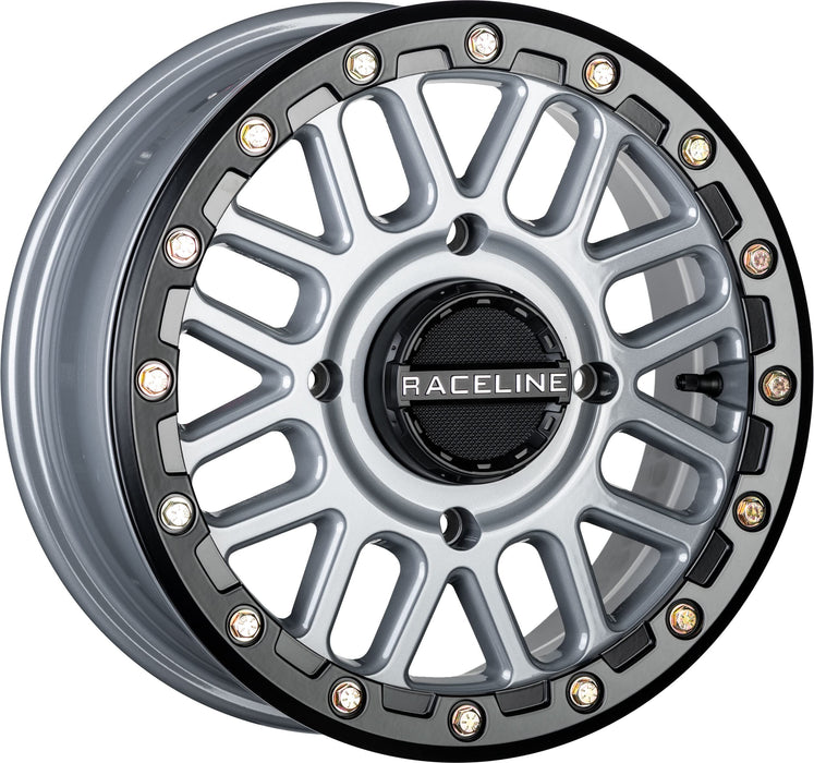 Raceline A93SG-56037+40 Podium Beadlock Wheel - 15x6-5+1 Offset - 4/137 - Black/Gray