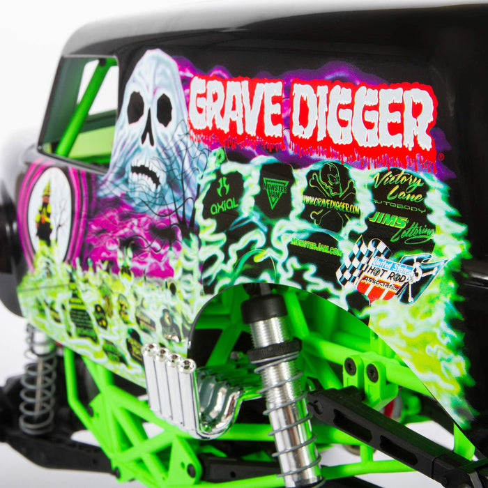 Axial Smt10 Grave Digger Rc Monster Truck Rtr With 2.4Ghz Radio Transmitter System (Battery And Charger Not Included): 1/10 Scale Axi03019B, Black & Green AXI03019B