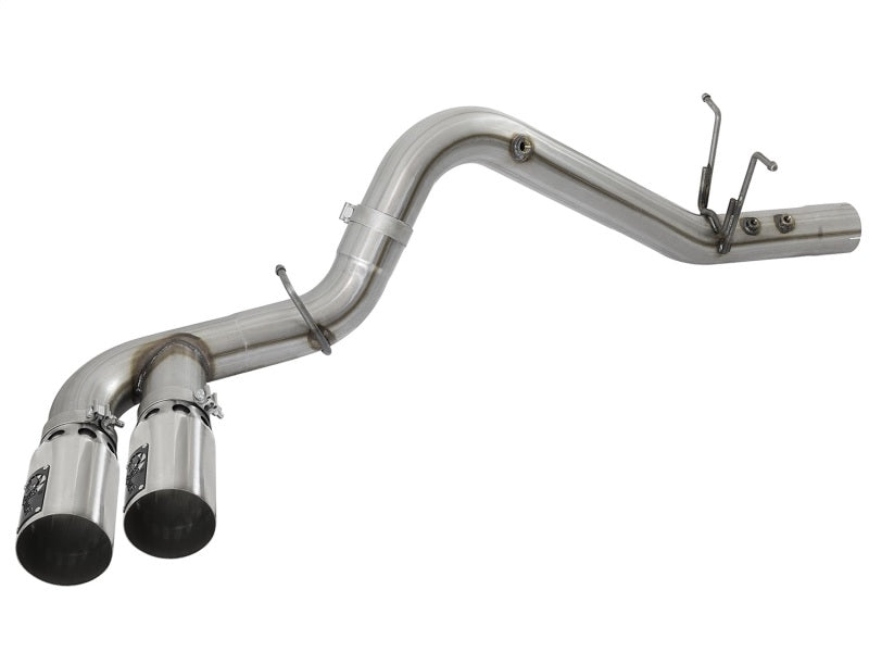 aFe Victory Series 4in 409-SS DPF-Back Exhaust w/ Dual Polished Tips 2017 GM Duramax V8-6.6L(td) L5P 49-44089-P