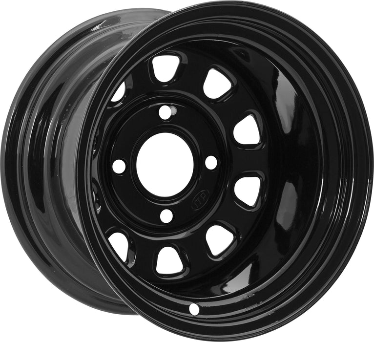 ITP Delta Steel Black Wheel with Machined Finish (12x7"/4x110mm)