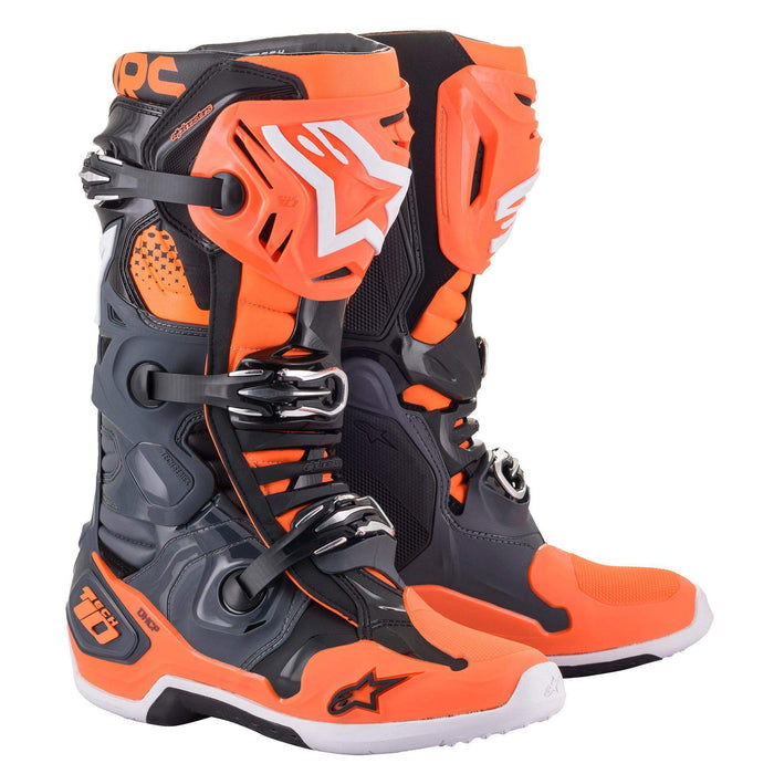 Alpinestars 2010020-9040-11 Men's Tech 10 Motocross Boot, Cool Gray/Orange, 11